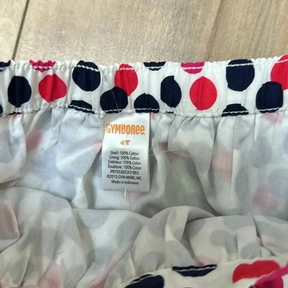 4/$25 Gymboree Navy Berry and White Polka Dot Skirt Sz 4T